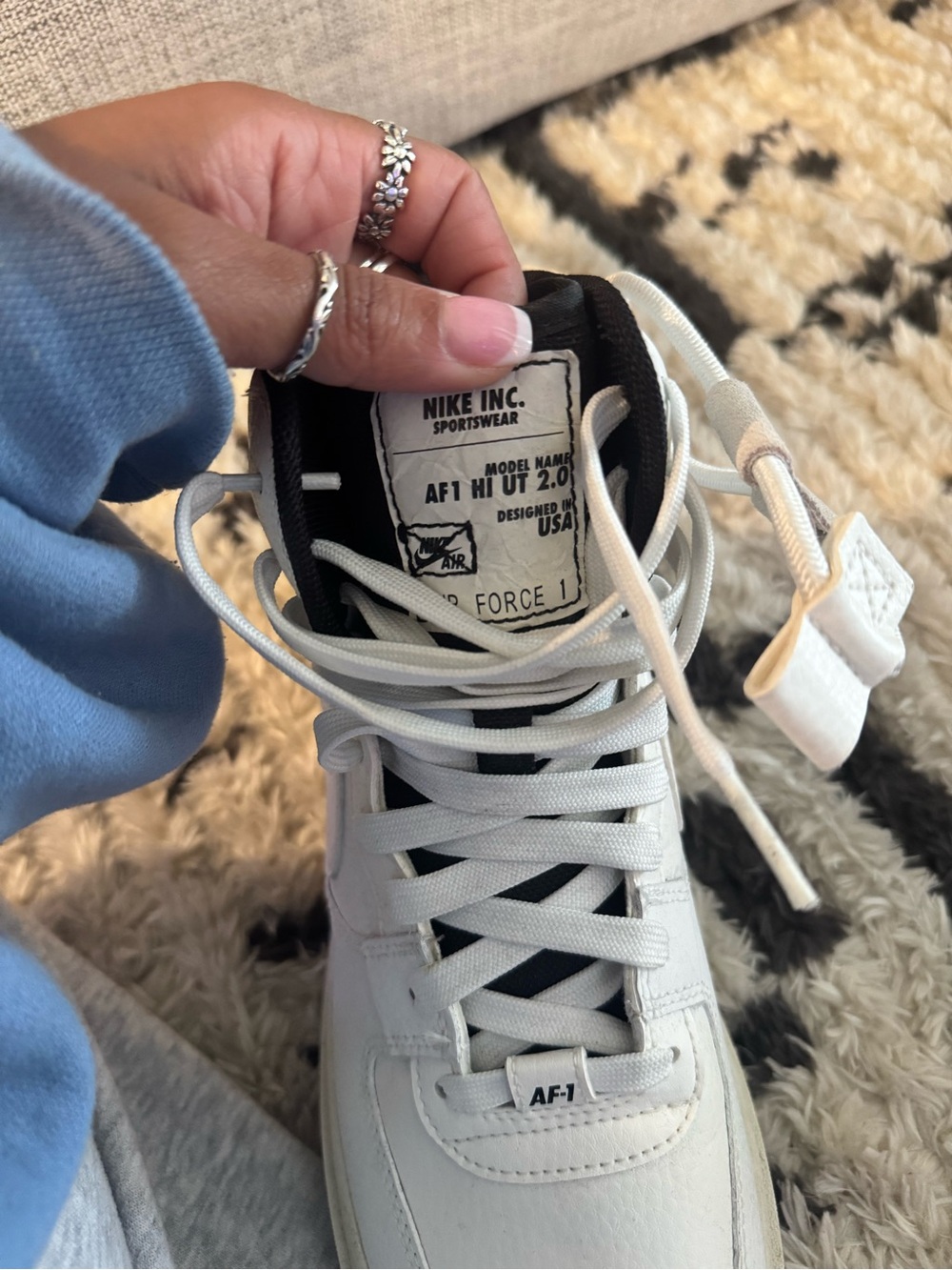 Nike Air Force 1 High '07 Beige/Cream Sneakers - Picture 5 of 6